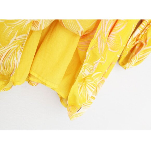 NEW Sisstrevolution I'm Fluttered Dress S Batwing Dolman Yellow Pink Gauze Mini - Picture 14 of 16